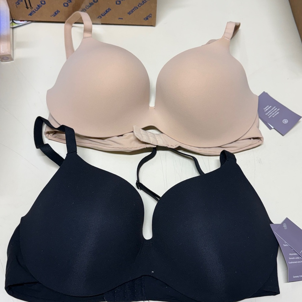 2x Auden Luxury Collection Demi Coverage Bra Lightly Lined Pearl Tan Black

WW 7